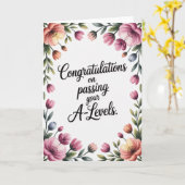 A Level Exam Floral Congratulation Graduation  Kaart (Gele Bloem)