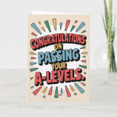 A Level Exam Floral Congratulation Graduation  Kaart (Achterkant)