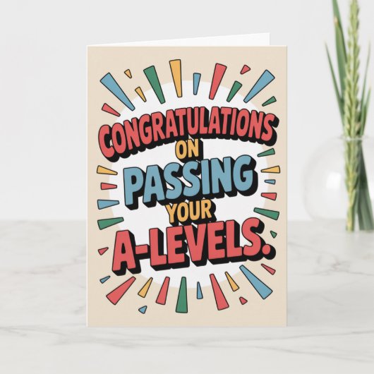 A Level Exam Floral Congratulation Graduation  Kaart (Voorkant)