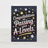 A Level Exam radiant star Congratulation cards Kaart (Achterkant)