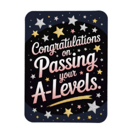 A Level Exam radiant star Congratulation cards Magneet