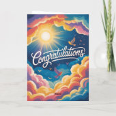 A Level Exam sky sunshine Congratulation cards Kaart (Achterkant)