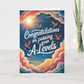 A Level Exam sky sunshine Congratulation cards Kaart (Voorkant)
