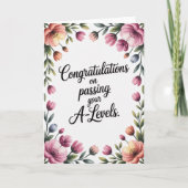 A Level Examen Bloemen Congratulatie Afstuderen Kaart (Voorkant)