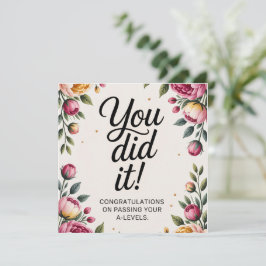 A Level Examen Congratulatie Afstudeerkaart Kaart