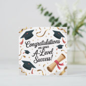 A-Level succes Platte Afstudeerkaart Kaart (Staand voorkant)