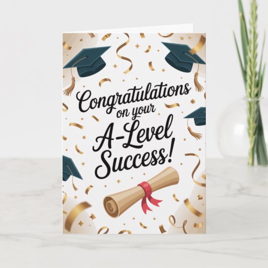 A-Level success Congratulations Cards Graduation  Kaart (Voorkant)