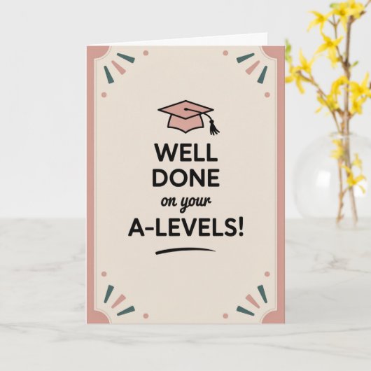 A-Level success Congratulations Cards Graduation  Kaart (Gele Bloem)