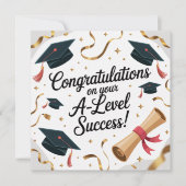 A-Level success Flat Graduation Greeting Card  Kaart (Voorkant)