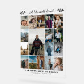 A Life Well Lived 17 Photo Collage Memorial Acryl Bord (Hoek)