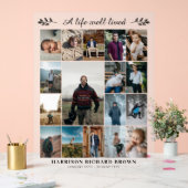 A Life Well Lived 17 Photo Collage Memorial Acryl Bord (Huwelijk)