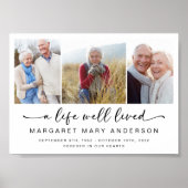 A Life Well Lived Foto-herdenkingsprint Poster (Voorkant)