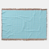 A light blue and white checkered blanket  deken (Voorkant)