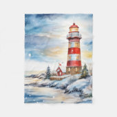 A Lighthouse in Winter Fleece Deken (Voorkant)