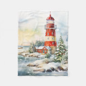A Lighthouse in Winter Fleece Deken (Voorkant)
