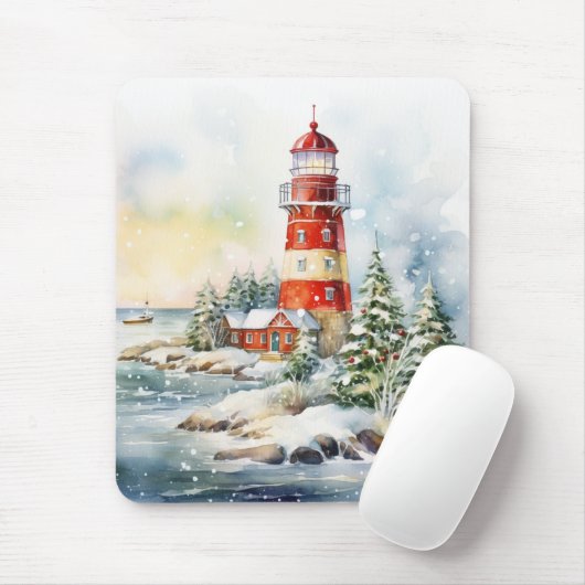 A Lighthouse in Winter Muismat (Met muis)