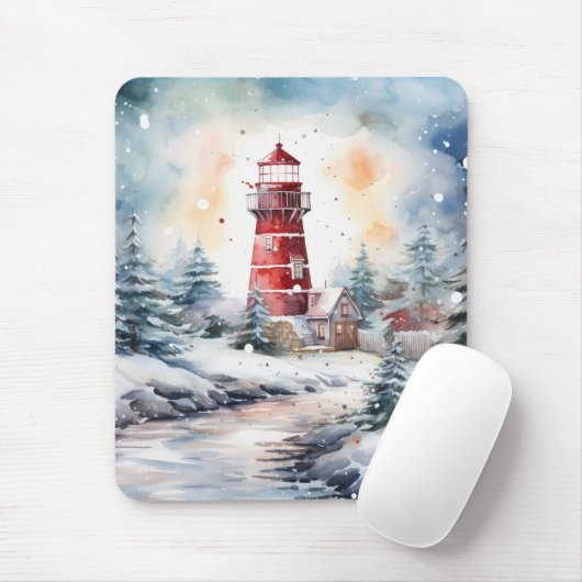 A Lighthouse in Winter Muismat (Met muis)