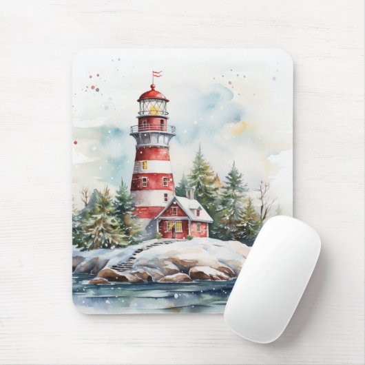 A Lighthouse in Winter Muismat (Met muis)