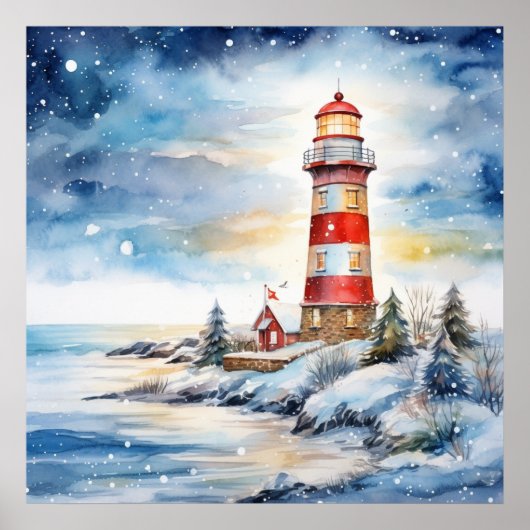 A Lighthouse in Winter Poster (Voorkant)
