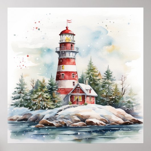 A Lighthouse in Winter Poster (Voorkant)