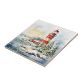 A Lighthouse in Winter Tegeltje (Zijkant)