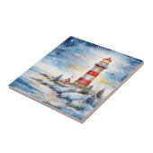 A Lighthouse in Winter Tegeltje (Zijkant)