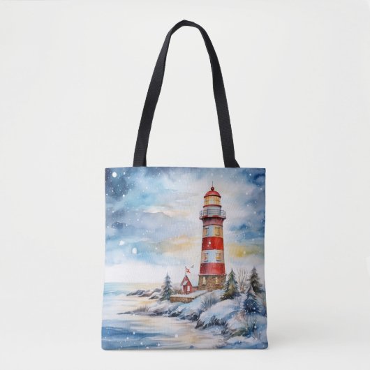 A Lighthouse in Winter Tote Bag (Voorkant)