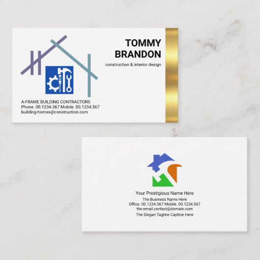 A-Lijst bouwcontractant Visitekaartje (Voorkant / Achterkant)