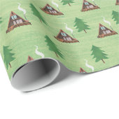 A-lijst Cabin House en Pine Tree Cadeaupapier (Rol Hoek)