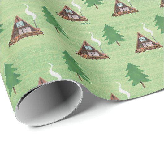A-lijst Cabin House en Pine Tree Cadeaupapier (Rol Hoek)