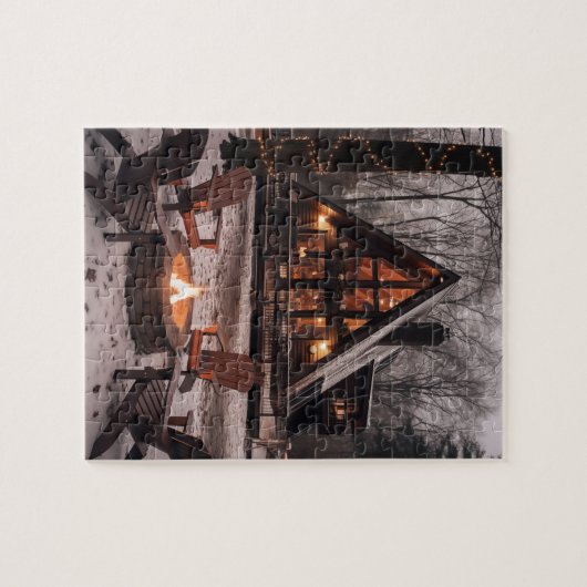 A-lijst Cabine huis kerst Legpuzzel (Horizontaal)