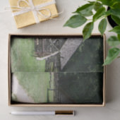 A-Lijst hout en steenschuur met grote wagon Tissuepapier (Geschenk)