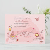 A li'l birdy Baby shower Invitation Kaart (Staand voorkant)