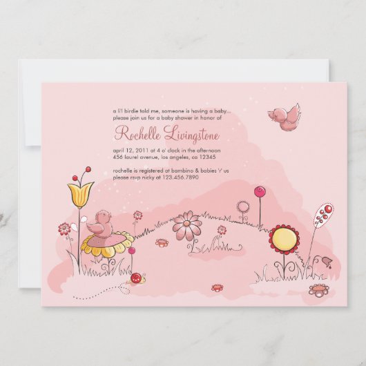 A li'l birdy Baby shower Invitation Kaart (Voorkant)