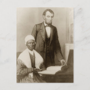 A. Lincoln toont de Sojourner Truth de Bijbel Briefkaart
