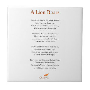 A Lion Roars Poem Tegeltje