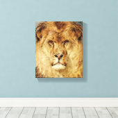A Lion's Head (van Heywood Hardy) Canvas Afdruk (Insitu (Houten vloer))