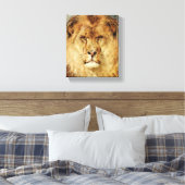A Lion's Head (van Heywood Hardy) Canvas Afdruk (Insitu (Slaapkamer))