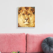 A Lion's Head (van Heywood Hardy) Canvas Afdruk (Insitu (Woonkamer))
