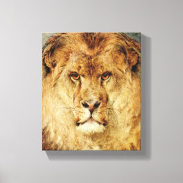 A Lion's Head (van Heywood Hardy) Canvas Afdruk