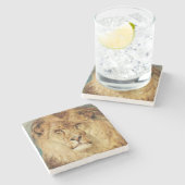 A Lion's Head (van Heywood Hardy) Stenen Onderzetter (Zijkant)