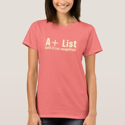 A+ List Damesklokje T-shirt (Voorkant)