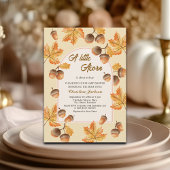 A Little Acorn Fall Maple Leaves Baby Shower Kaart