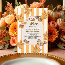 A Little Acorn Fall Plaids Baby Shower  Invitation Kaart