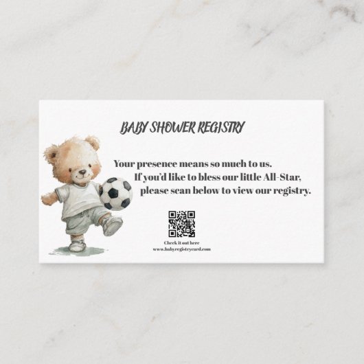 A Little All-Star Baby Shower Registry Card Informatiekaartje (Voorkant)