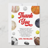 A Little Allstar Is On The Way! Sports Baby Shower Bedankkaart (Voorkant)