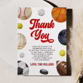 A Little Allstar Is On The Way! Sports Baby Shower Bedankkaart