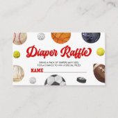 A Little Allstar Sports Baby Shower Diaper Raffle Informatiekaartje (Voorkant)