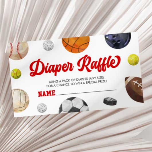 A Little Allstar Sports Baby Shower Diaper Raffle Informatiekaartje