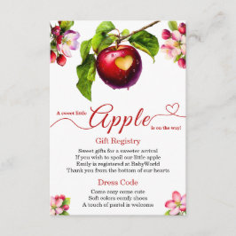 A Little Apple Is On The Way | Fall Baby Shower  Informatiekaartje